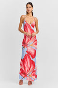 Vestido largo Vera azul floral - talla XXS