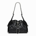 Piel auténtica Textura caviar Gran capacidad Saco Bolso de hombro