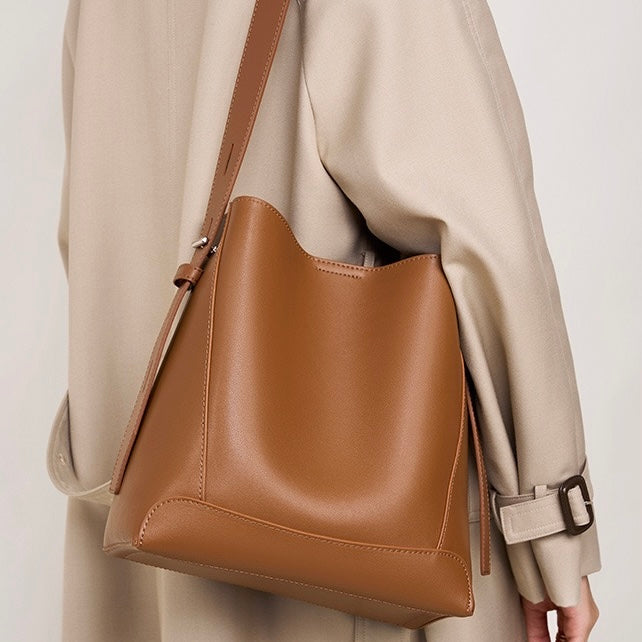 Mujer’s Piel auténtica Bandolera & De hombro Extragrande Bolso tipo saco