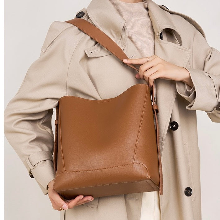 Mujer’s Piel auténtica Bandolera & De hombro Extragrande Bolso tipo saco