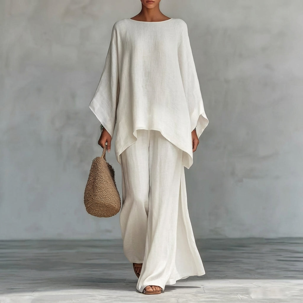 Cristina · Conjunto de dos piezas con mangas largas y pantalones amplios