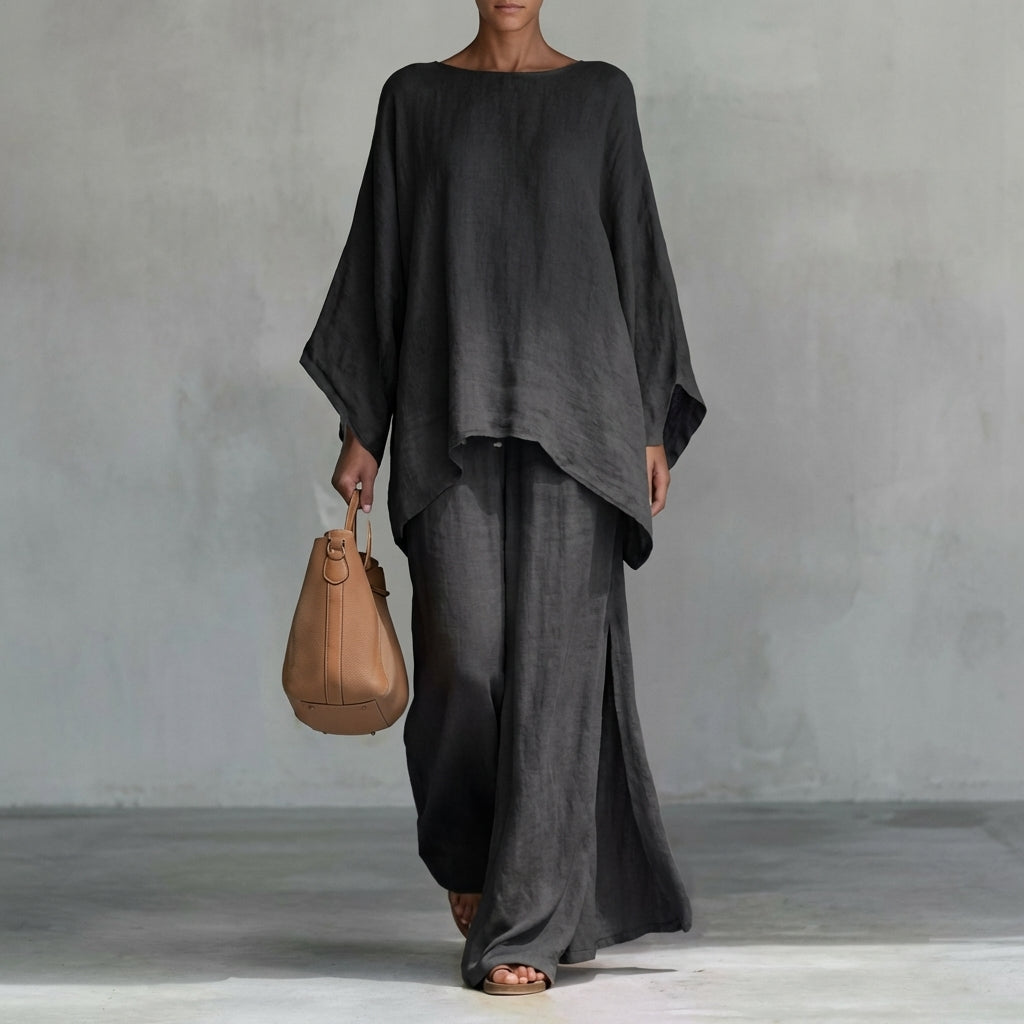 Cristina · Conjunto de dos piezas con mangas largas y pantalones amplios