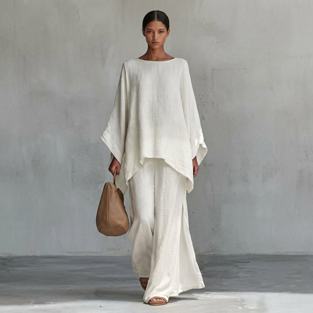 Cristina · Conjunto de dos piezas con mangas largas y pantalones amplios