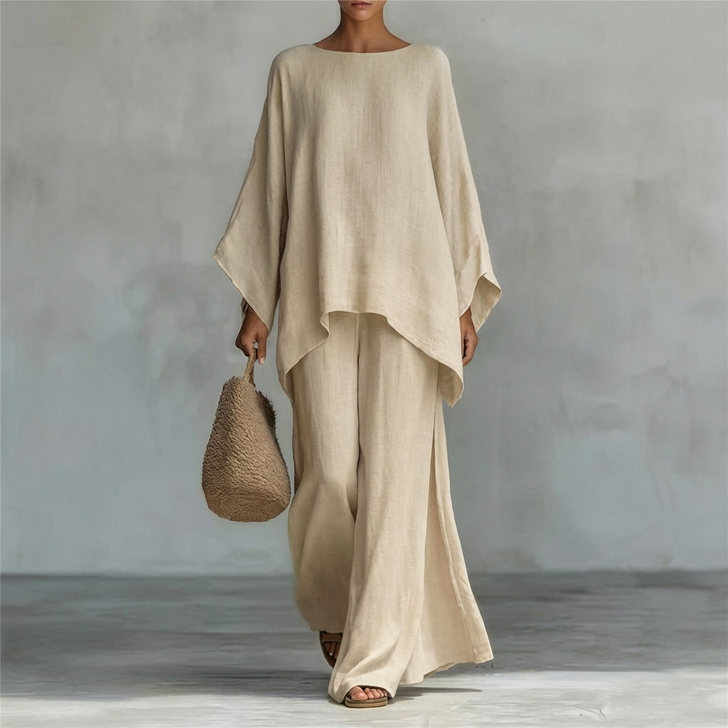 Cristina · Conjunto de dos piezas con mangas largas y pantalones amplios
