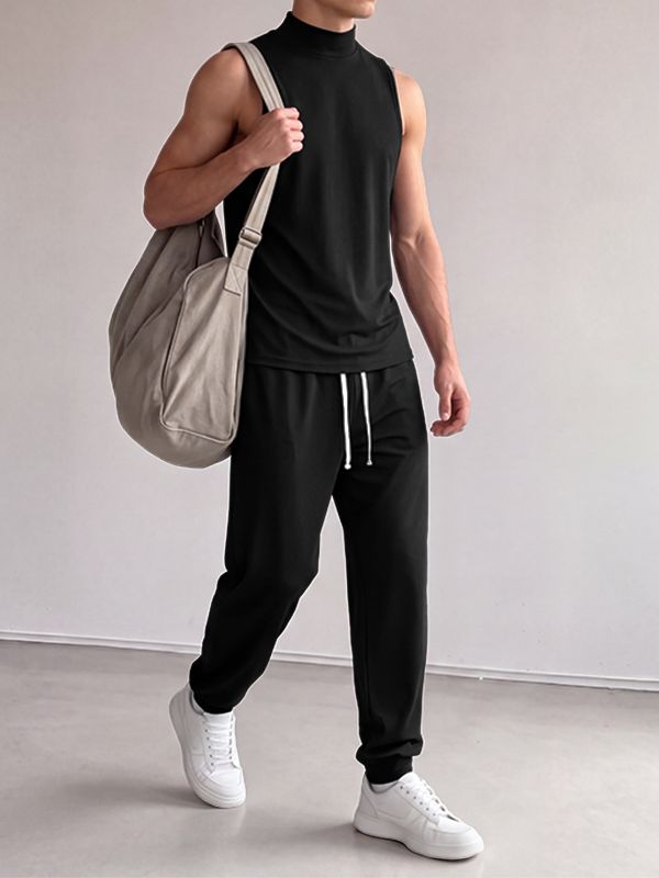 De hombre Clean Casual Elevated Mock Neck Two Pieces Outfit SKUL79746